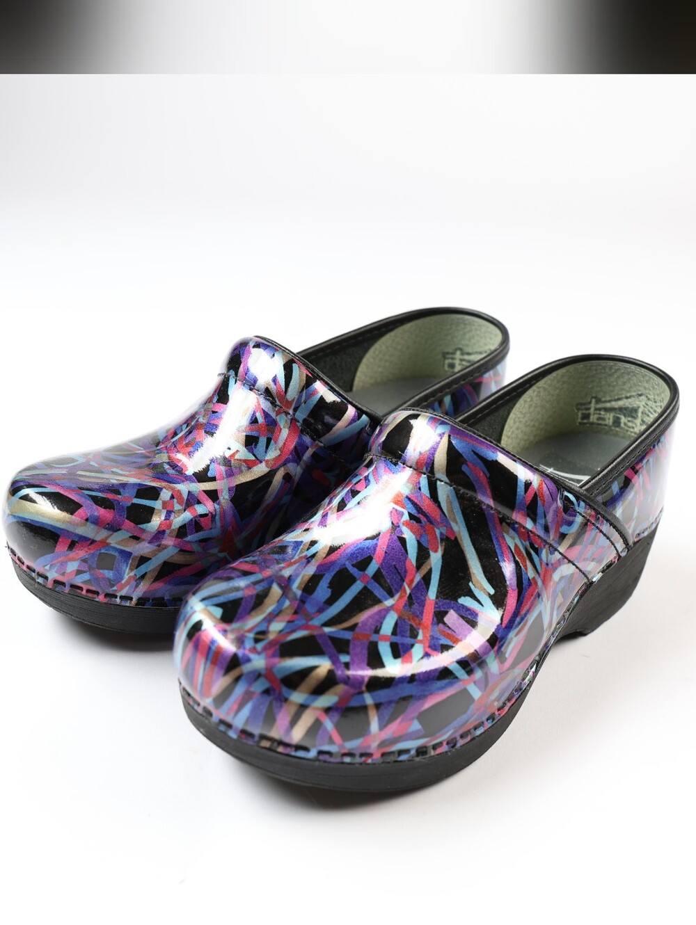Dansko XP 2.0 Clogs in the Ribbon Patent Size 37